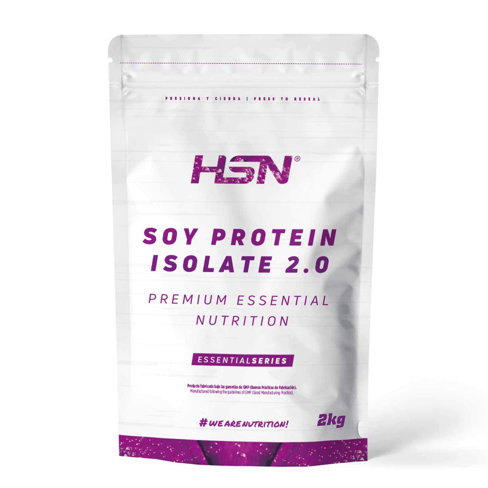 Proteína de Soja Aislada de HSN | Sin Sabor 2 Kg = 67 Tomas por Envase | 100% Vegana | Soy Protein Isolate | No-GMO, Sin Gluten