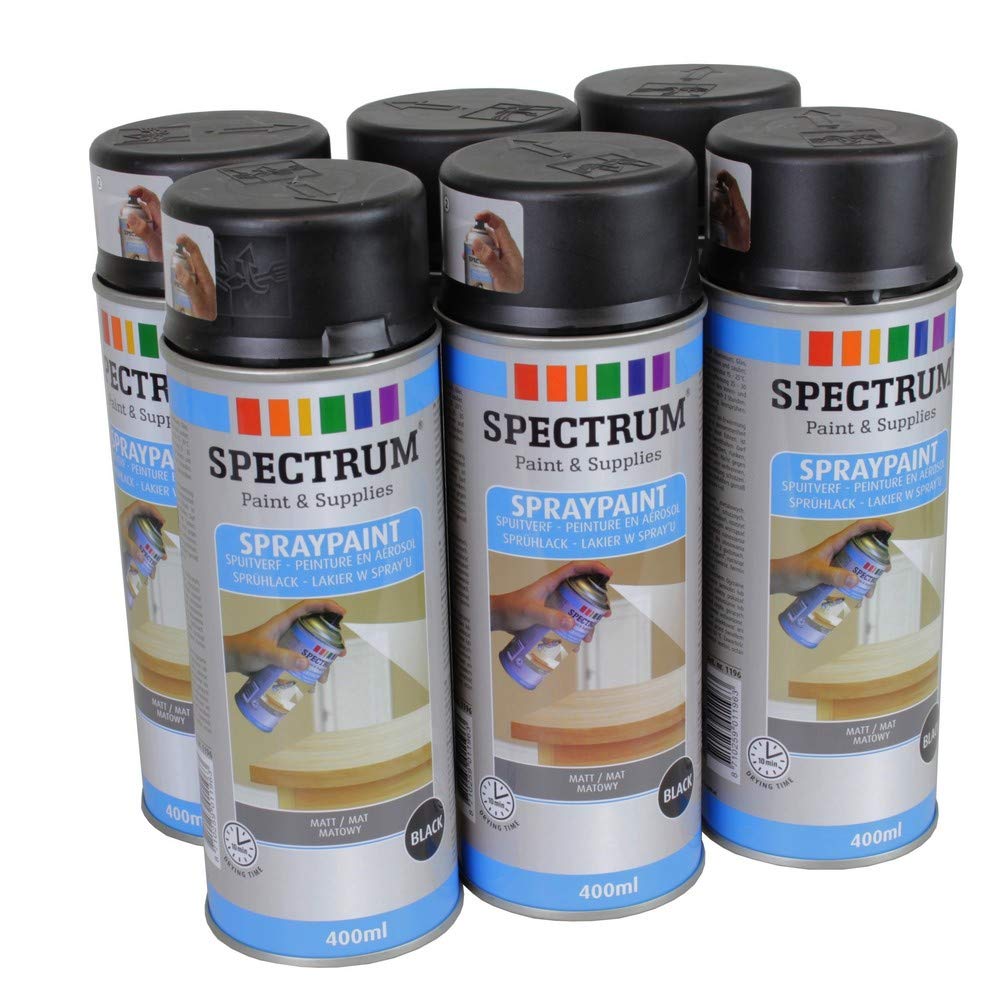 Peinture spray noir mat anti-coulure pour rénover vos objets rayés en PVC