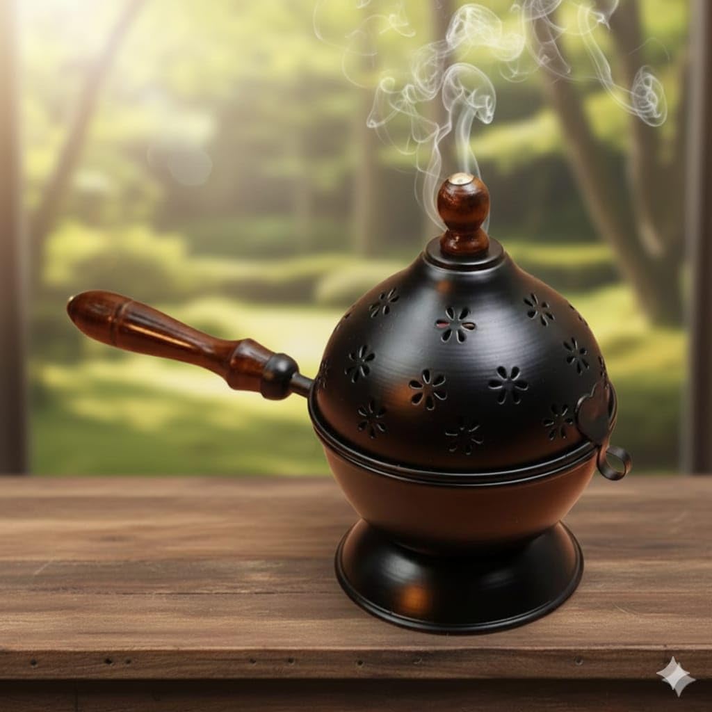 Dhoop Holder/Incense Burner/Loban Dani/Metal Dhoop Dani/Loban Dhoop Dani/Dhoop Dani Stand Burner for Home,Temple & Puja.-image-26
