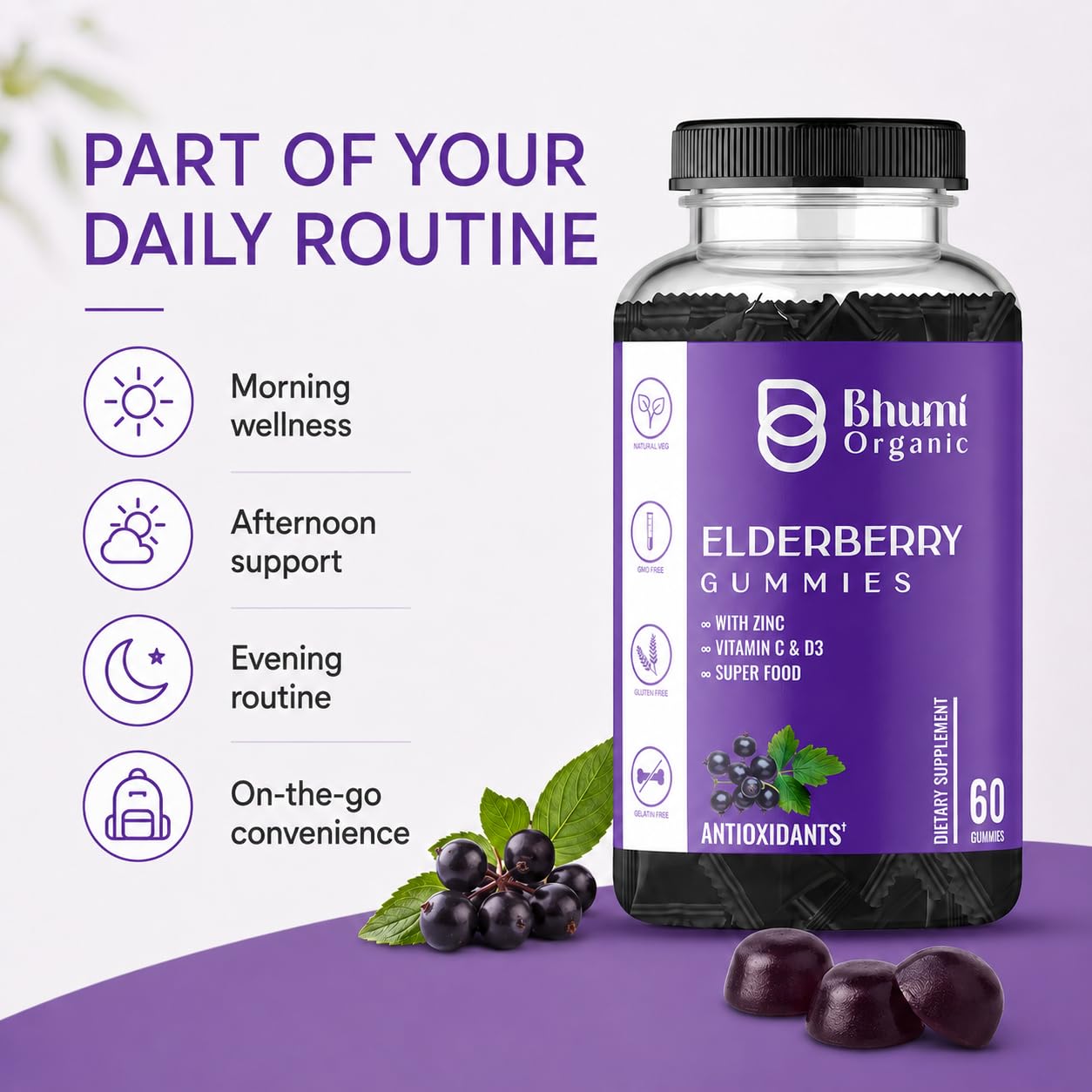 Elderberry Gummies, 60 Count, Berry Flavored — Amazon image 7