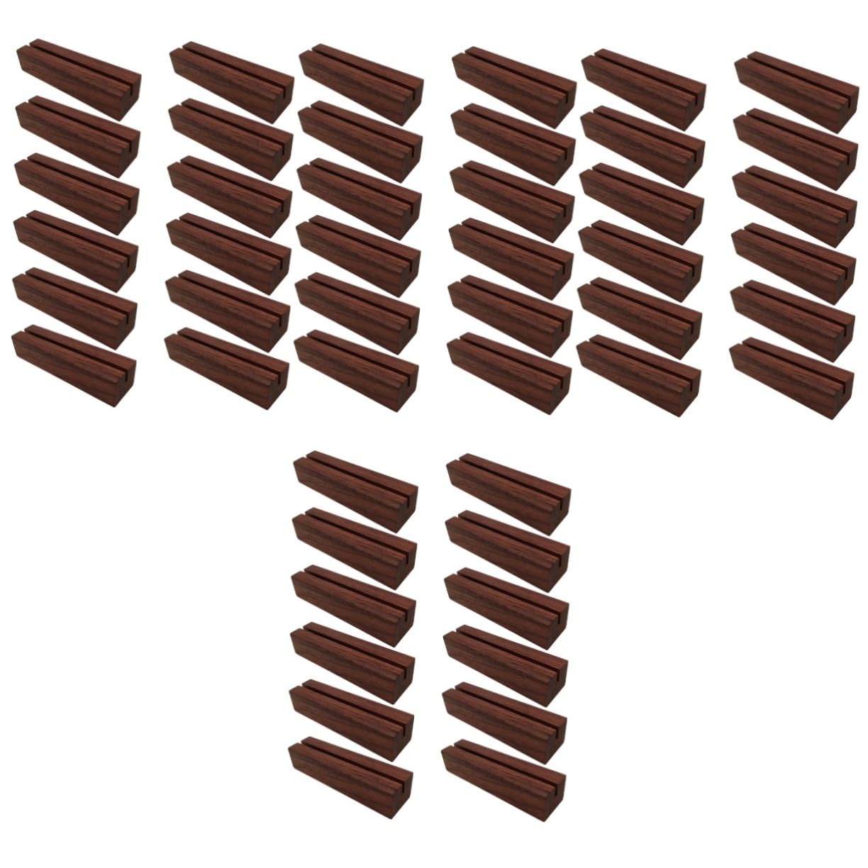 PRETYZOOM 48 Soportes De Madera para Tarjetas De Mesa Soporte para Fotos Soporte para Clip Números De Mesa Nombre para Mostrar Soporte De Escritorio Soporte para Números De Mesa