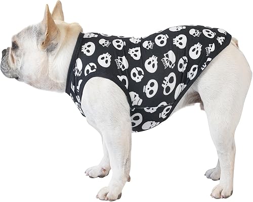 Miniatura 61 de CuteBone Paquete de 2 camisas para perros, ropa suave para mascotas, chaleco de verano transpirable para cachorros pequeños y ropa elástica