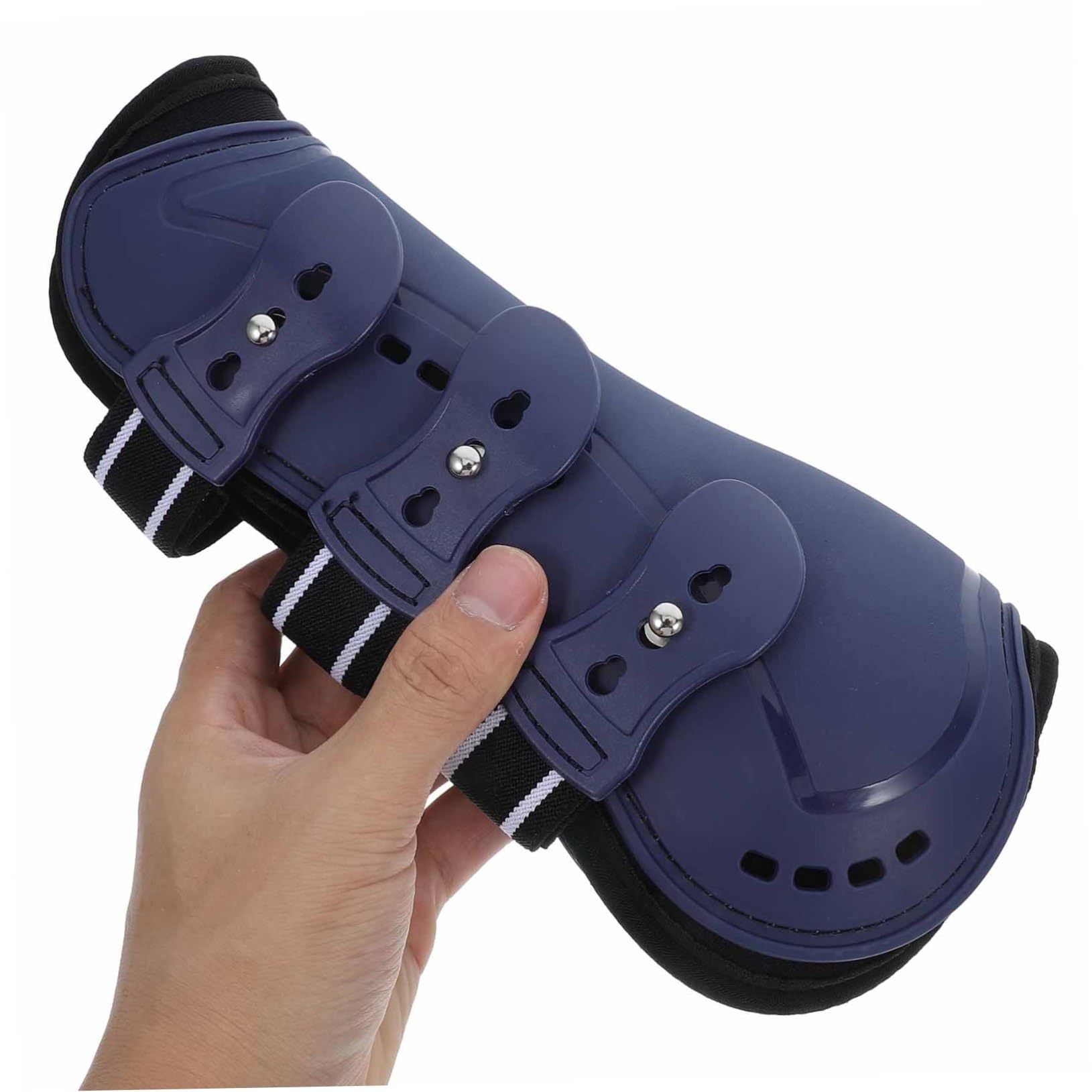 Happyyami 4piezas Botas Protectoras para Caballos De PU Ajustables para Protección De Tendones y Fetlock para Entrenamiento y Salto Equitación Mediano
