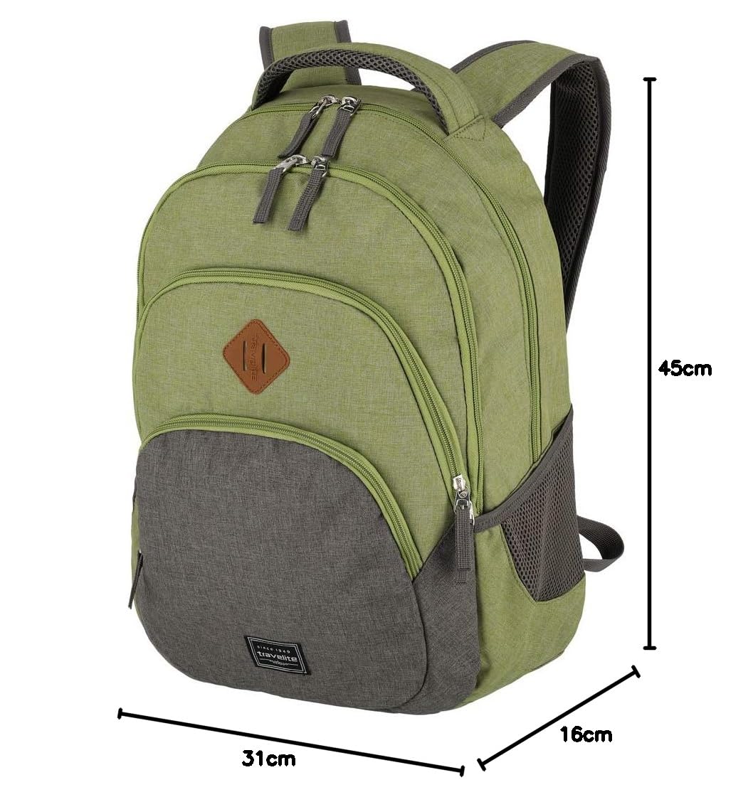 Travelite BASICS Plecak, Pojemność 22 L, Zielony/Szary