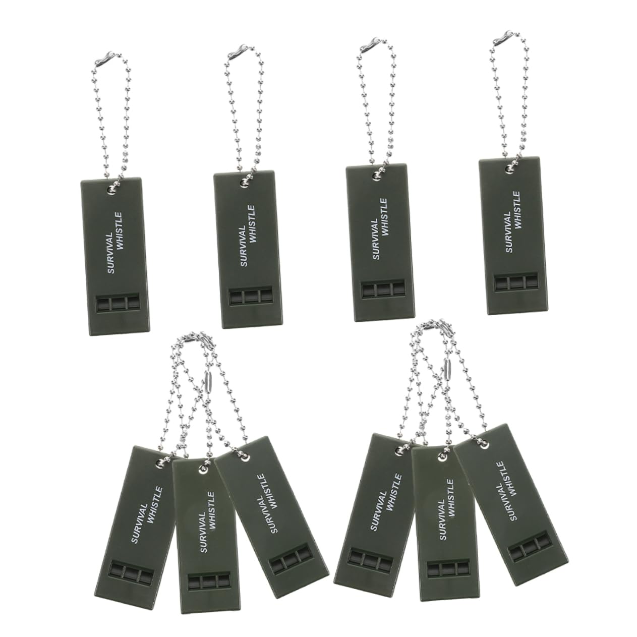 BESPORTBLE 10Pcs Triple Frequency Emergency Whistles for Camping Hiking Boating Fishing Lightweight Life Saving Signal Tool