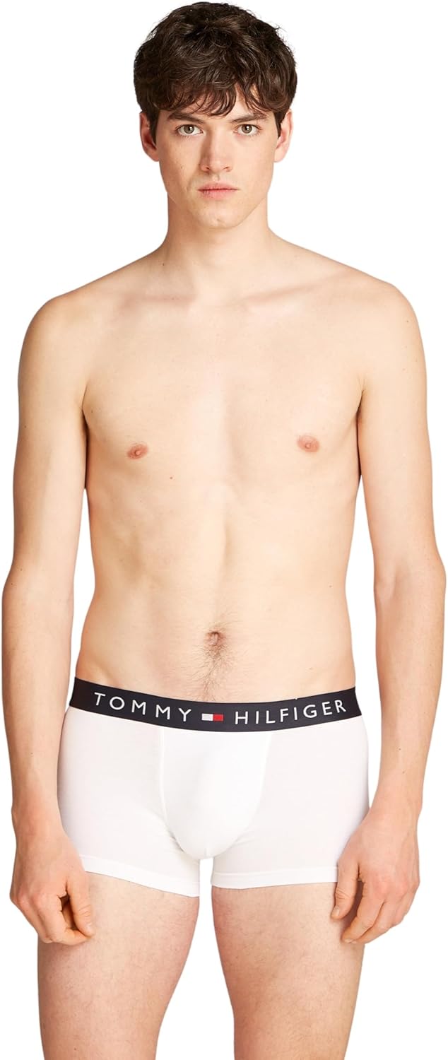 Tommy Hilfiger Uomo Pantaloncino Boxer Confezione da 3 Trunks in Cotone M Beige (Terra Red/Mid Turq/White) - Immagine 3