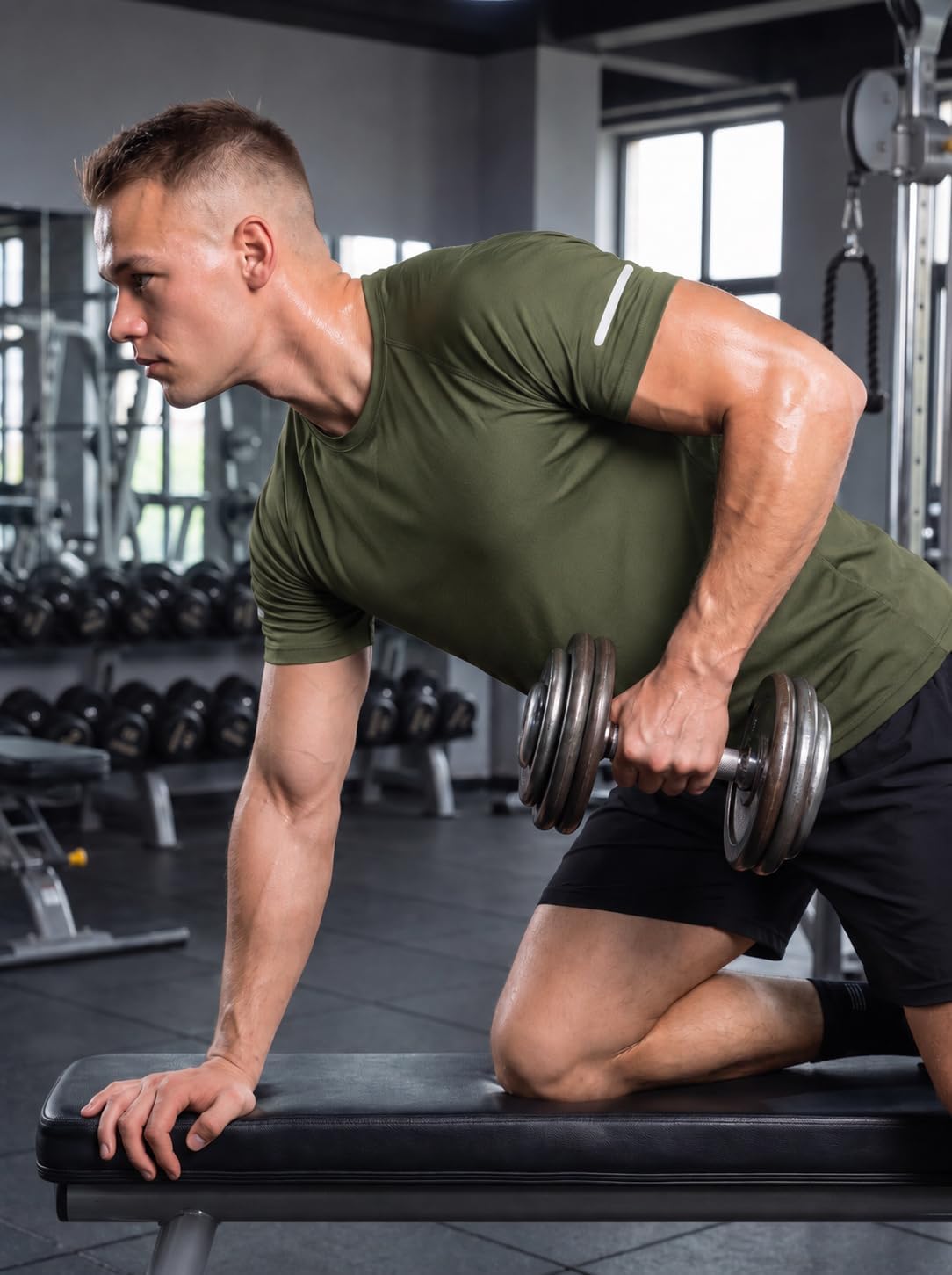 frueo Men's 1/3 Pack Workout Shirts Quick Dry Mesh Athletic T-Shirts image 3