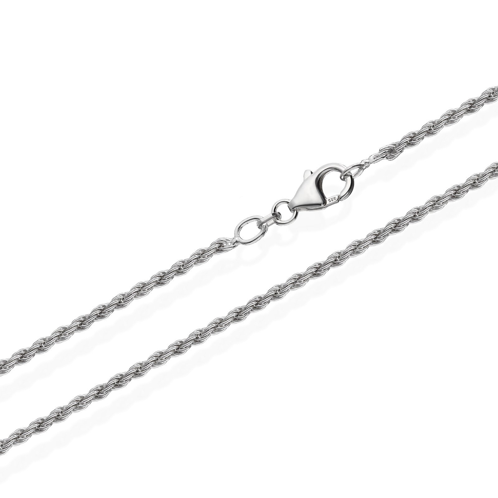 Catena Grumetta Diamantata 060 Sezione Mm 2.1 Lunghezza Cm 80 In Argento 925 Galvanica Rodio