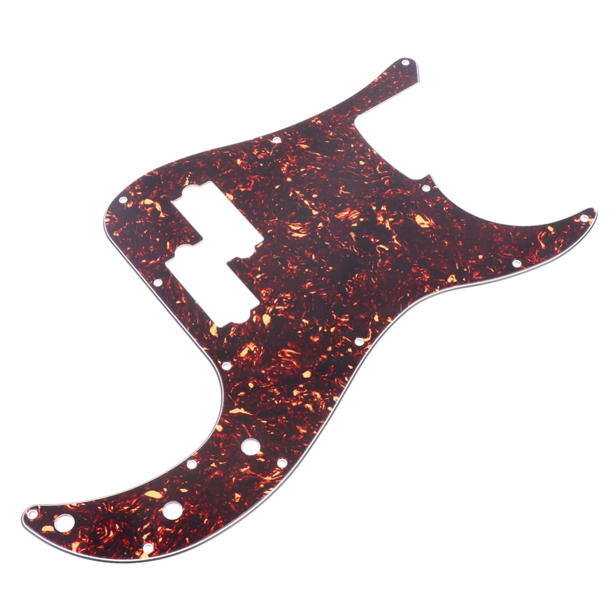 CIMAXIC Pickguard 13 Holes Scratch Plate Brown Bass Pickguard for Bass Guitar Parts Replacement