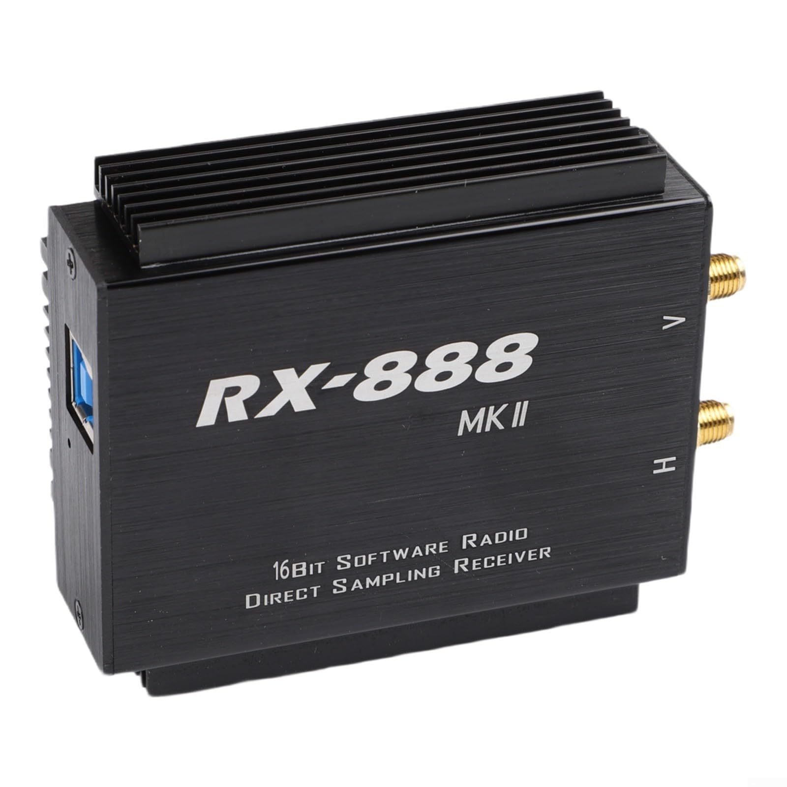 RX-888 MKII Funkempfänger mit LTC2208 16-Bit ADC und R828D Tuner, HF VHF für Amateur Ham Radio, Einstellbar ATT VGA, Externe Uhr Unterstützung