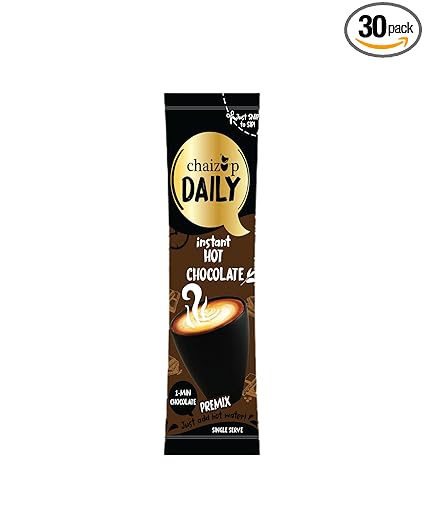 Chaizup Daily 1 Min Hot Choco - Instant Premix Hot Chocolate - 30 Single Serves | 30 Sachets | Rs 12 per Sachet