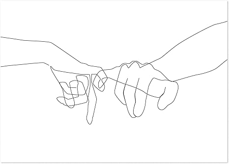 Amazon Com Noir Gallery Minimal Hand Love Line Drawing 24 X 36 Unframed Art Print Poster Posters Prints