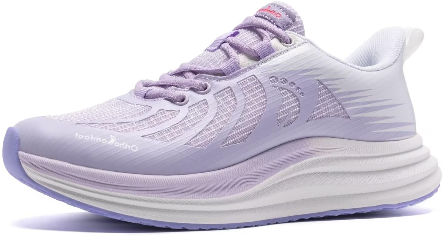 Women's Orthopedic Road Running Shoes: Comfortable Arch Support Plantar Fasciitis Orthotic Sports Exercise Fashion Sneakers, Casual Flat Feet Tennis Work Walking Shoes for Foot and Heel Pain