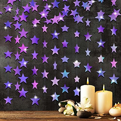 Amazon.com: Glitter Black Star Hanging Garland - Twinkle Paper Star ...