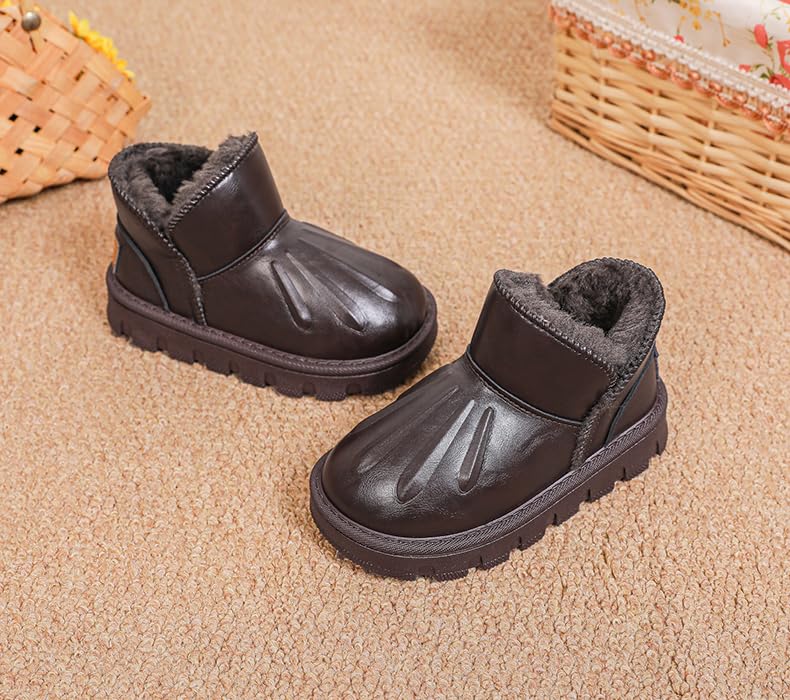 Kids Winter Snow Boots, Waterproof Leather, Fur Lined3