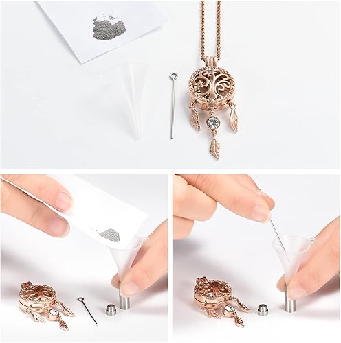 Miniatura 5 de Hearbeingt Cremation Jewelry - Collar con colgante de urna para cenizas con árbol de recuerdo hueco de la vida joyería para cenizas de ser querido