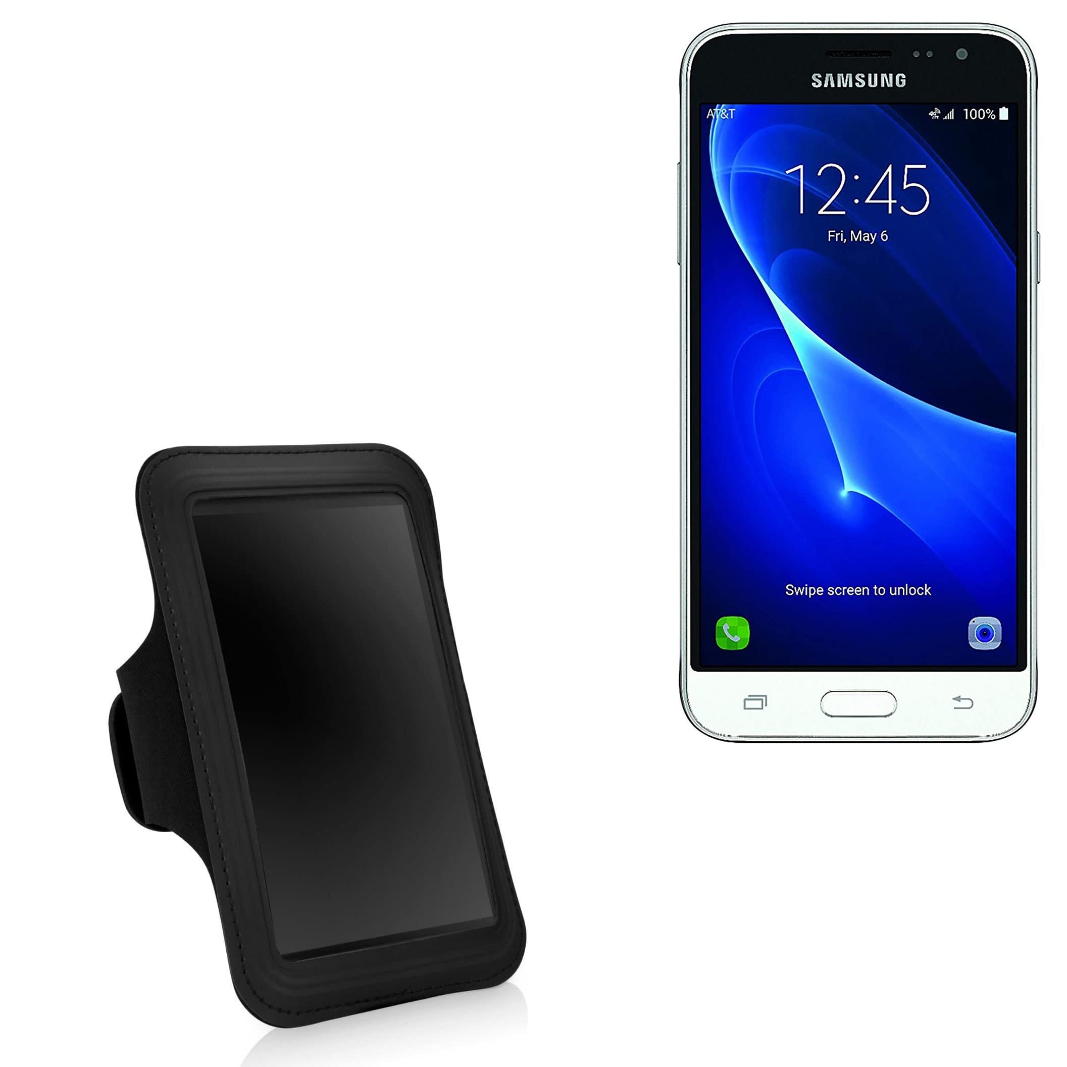 BoxWave Case Compatible with Samsung Galaxy J3 - Sports Armband, Adjustable Armband for Workout and Running for Samsung Galaxy J3 - Jet Black