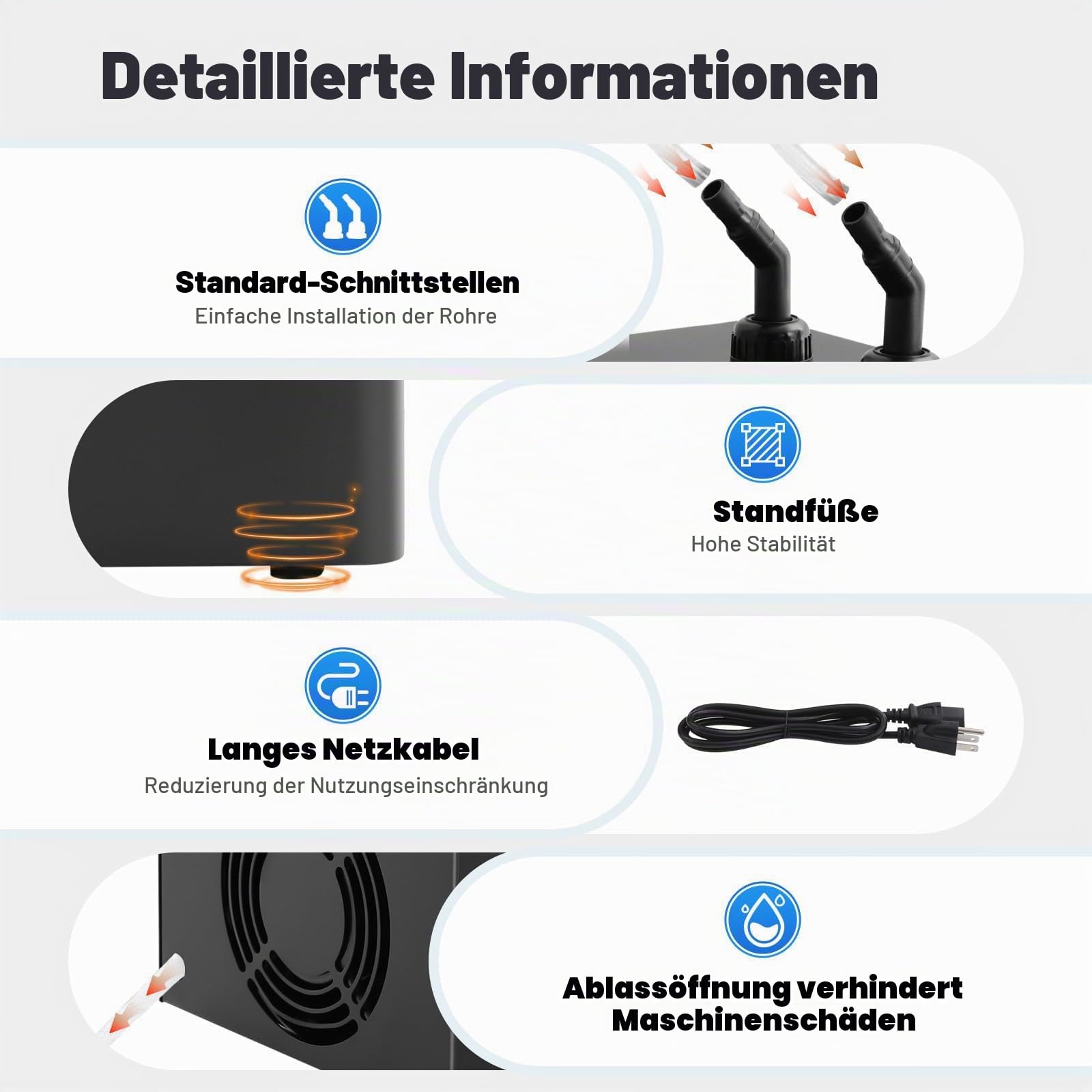 260/270/720W Water Chiller Machine, Cold Plunge Chiller, Mit 3 Meters Schlauch Und Wasserpumpe, LCD-Touchscreen, Einstellbar 5-40℃, Für Salzwasser-Axolotl-Korallenquallen 160L/42.5GAL