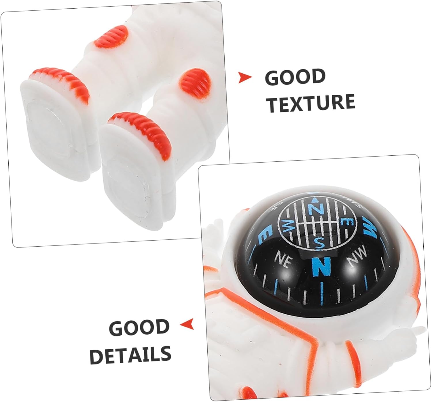 Car Interior Astronaut Compass Mini Dashboard Navigation Tool Portable Orange Plastic Vehicle Guide Compass for Outdoor and Automotive Decoration