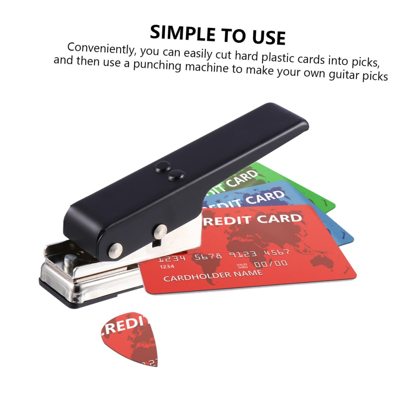 Plettro per Chitarra Puncher in Ferro Resistente Accessorio DIY per Musicisti Strumento per Creare Plettri da Carte di Plastica Dure Facile da Usare e Portatile per Chitarra