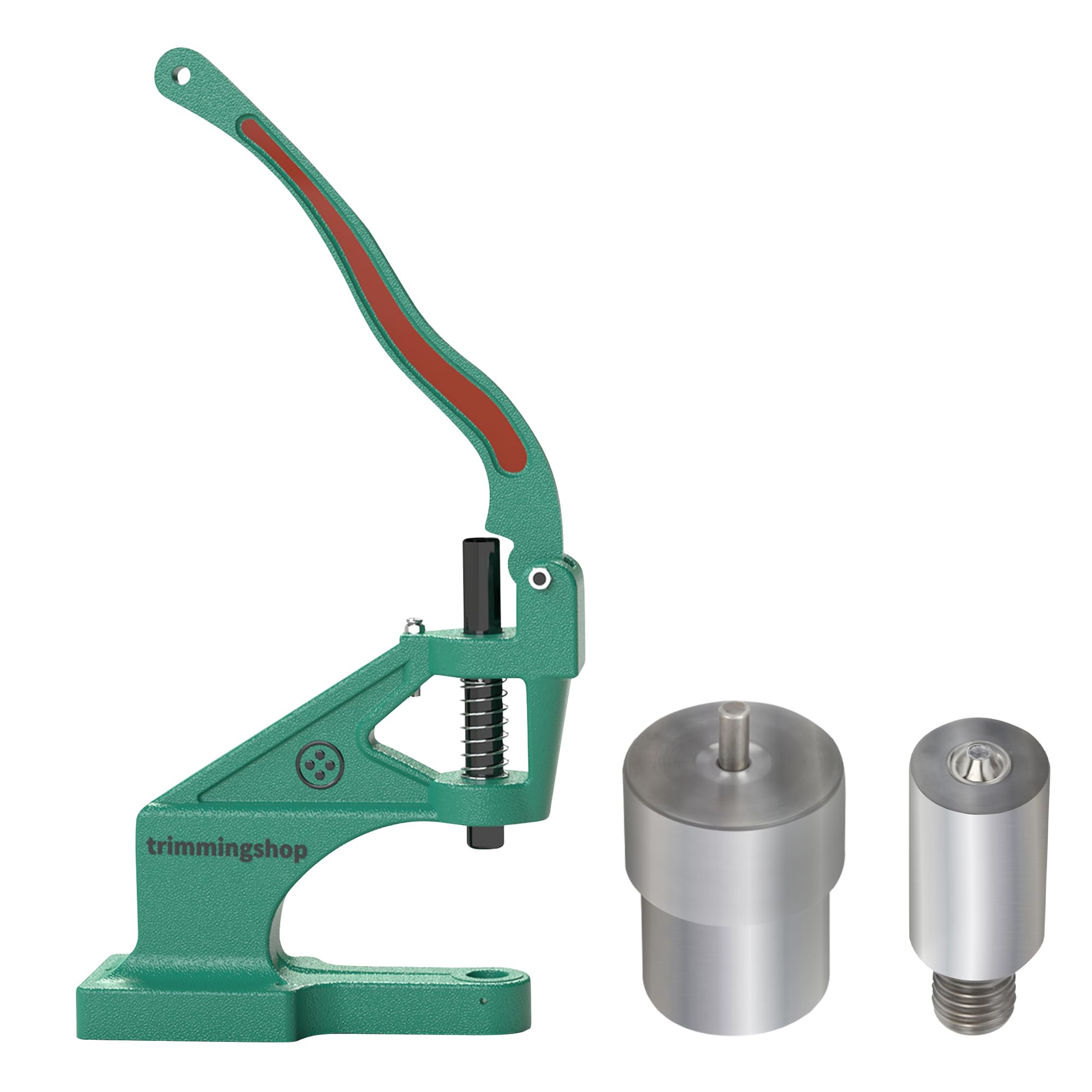 Trimming Shop Oczka oczka oczka mocujące zestaw matryc z uniwersalną zieloną praską ręczną do butów DIY, toreb, toreb, sztuki i rzemiosła, dekoracja odzieży (5 mm)