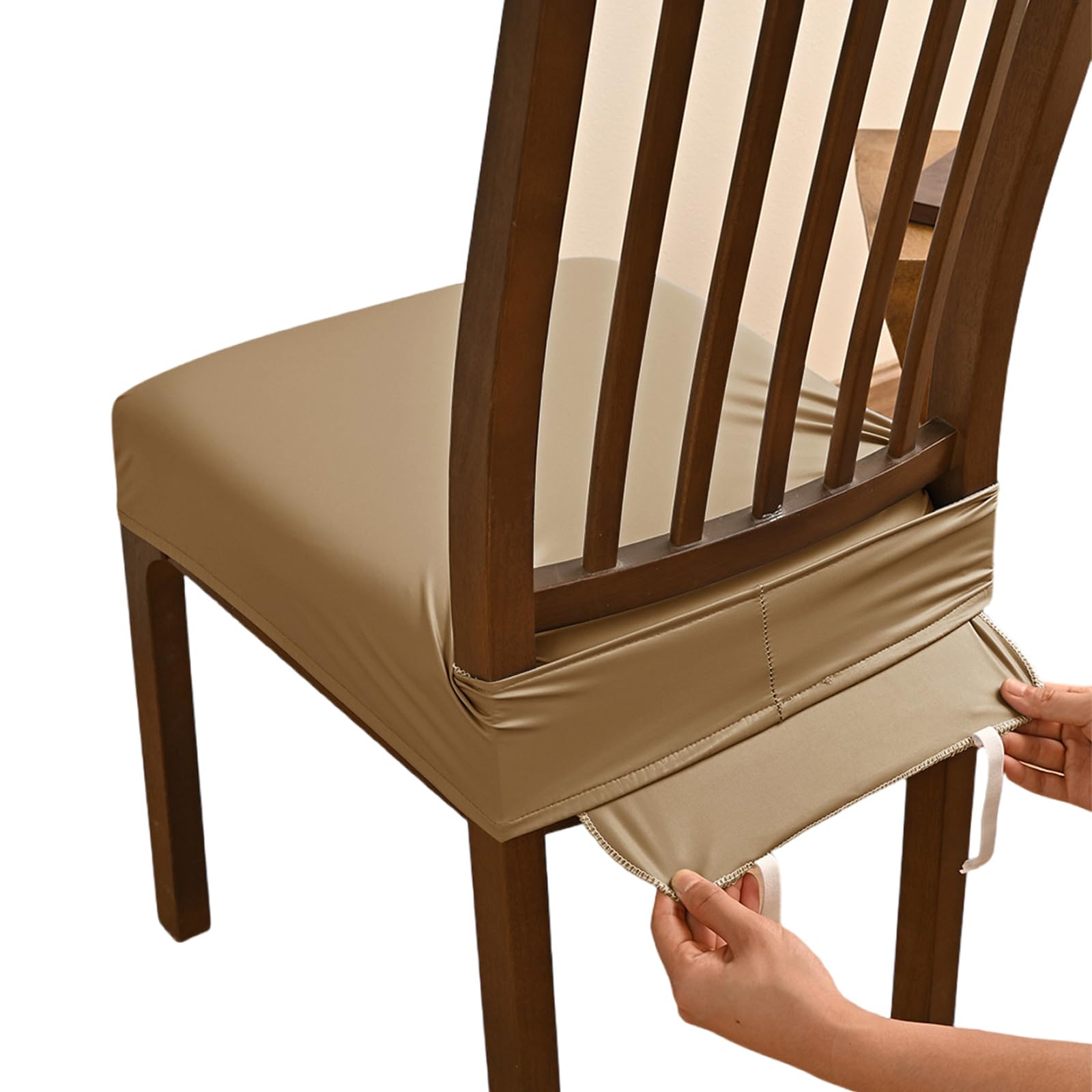 carotoe Sturdy PU Seat Protectors Features Adjustable Elastics Band Water Resistant Designs for Home Quick Installation Stool Slipcover