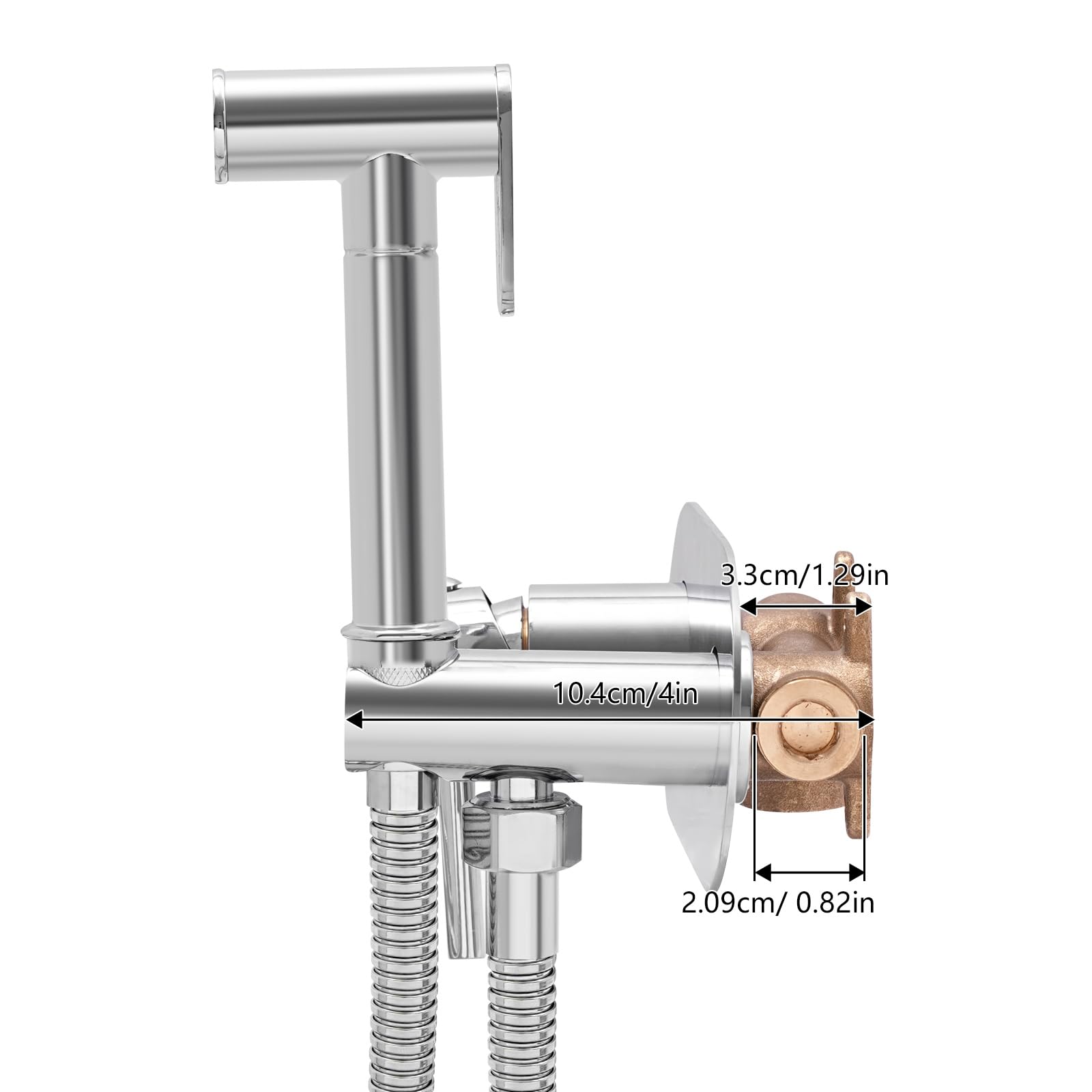 Set per bidet doccetta in acciaio inox con tubo a molla e pressione regolabile per bidet per WC, tubo cromato bidet rubinetti per WC, igiene personale e bagno di animali domestici