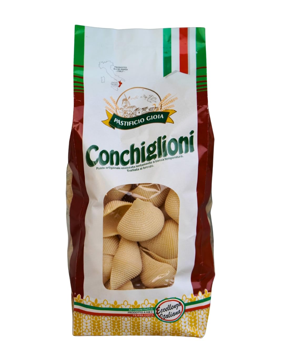 Pastificio Gioia – Conchiglioni – Nudeln Handgemachte Pasta Hartweizengrieß 500g – Italienische Spezialitäten Lebensmittel Feinkost Delicatessen – Kalabrische Spezialität