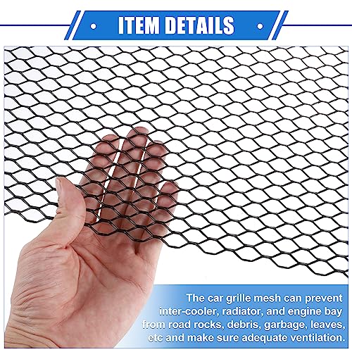 Image of Car Grill Mesh, 40x13 Inch 25x11mm Hexagon Hole Car Pickup Truck Grille Mesh Sheet Air Intake Insert Universal for Car Multifunctional Aluminum Alloy Black