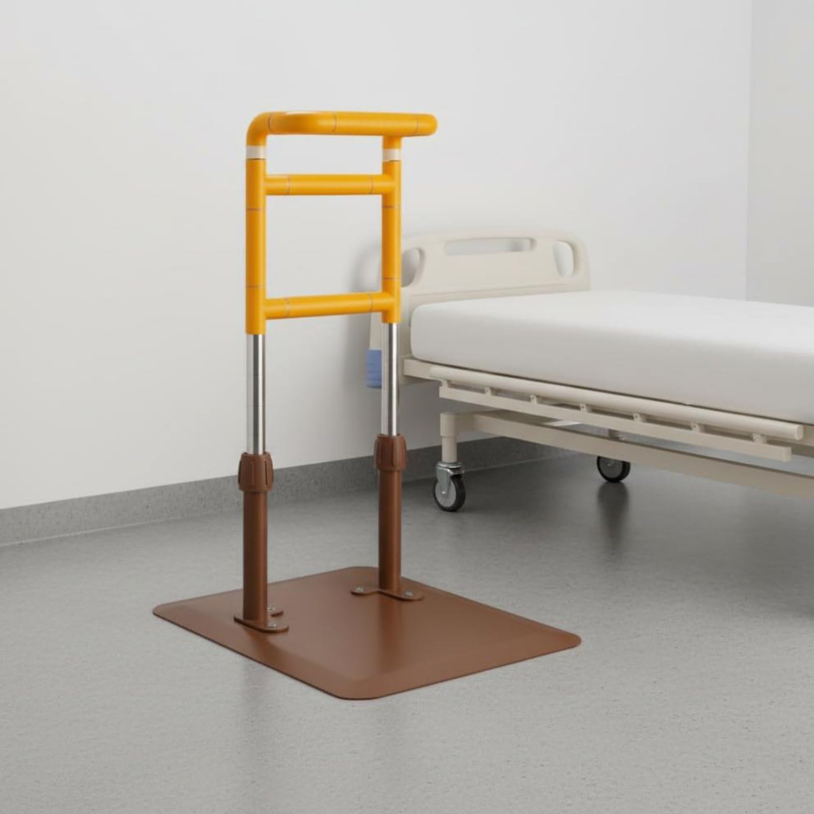 harayaa Maniglia di Sostegno per Letto con Montaggio Sotto E Base Stabile Materiale in Acciaio Inossidabile E Plastica con Maniglia Antiscivolo