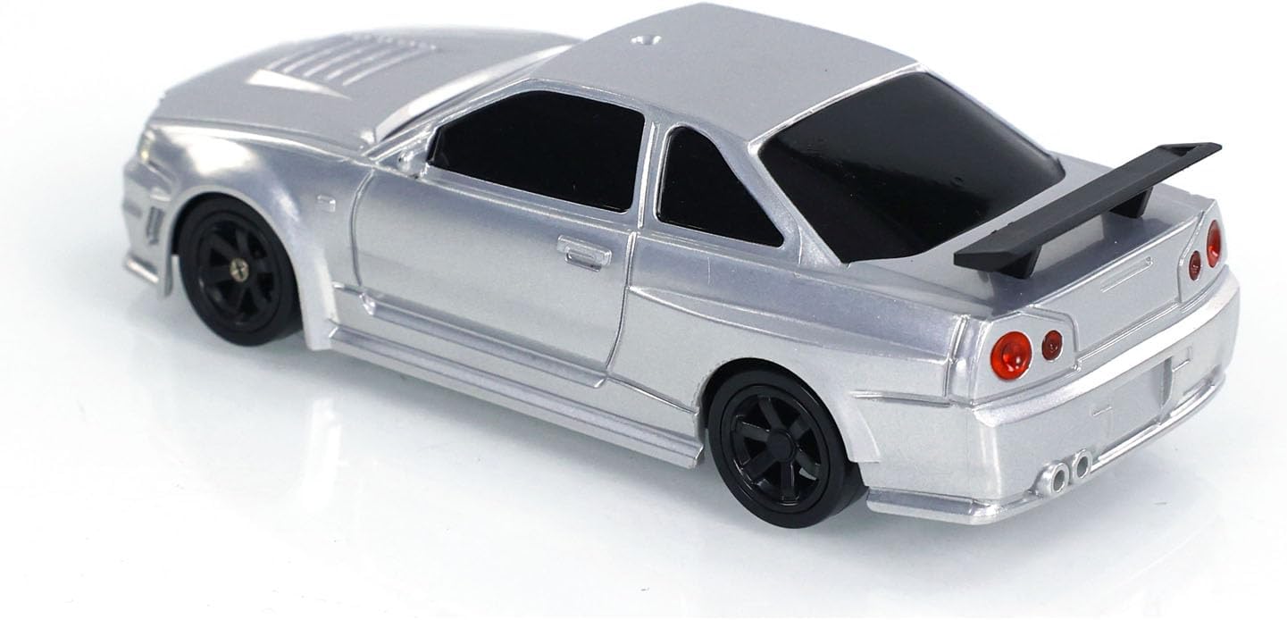 TOUCAN RC HOBBY Remote Control Race Car 1/43 RTR with Gyro RC Drift Car 4WD Traffic Cones for Indoor Outdoor (Silver)