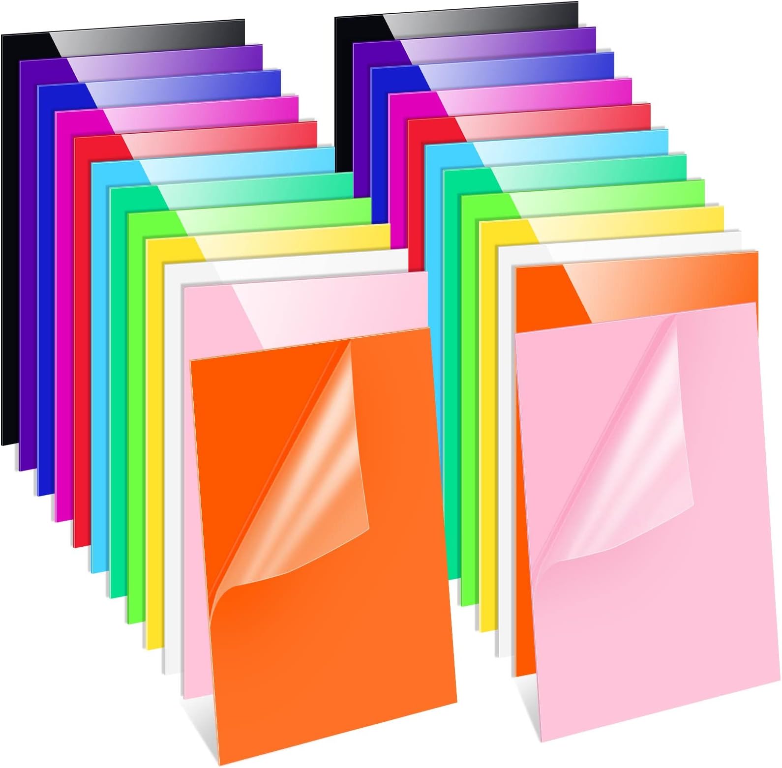 24 Pcs Acrylic Sheets 12 x 8 Colored Acrylic Sheets for Laser Cutting 0.08 Inch Thick Acrylic Sheets Opaque Acrylic Panel in 12 Colors for Laser Cutting Engraving Cutting It's Not Cast Acrylic Sheet