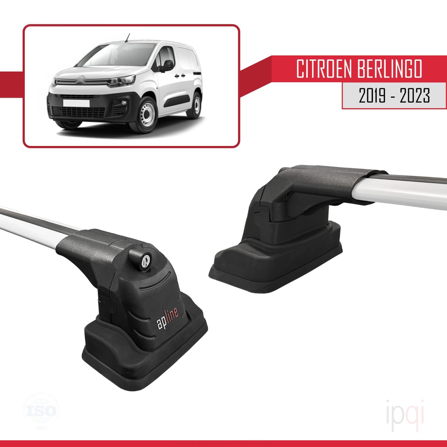 Compatible con Citroen Berlingo 2019-2023 Ace-3 Barras de Techo Auto Portaequipajes Barras Transversales Gris Aluminio 2 Barras