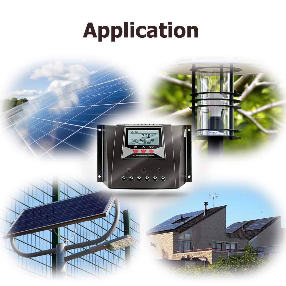 SolaMr 40A Régulateur de Charge Solaire 12V/24V avec Identification Automatique Intelligent Régulateur avec Écran LCD pour Batterie de Panneau Solaire - WP4024D