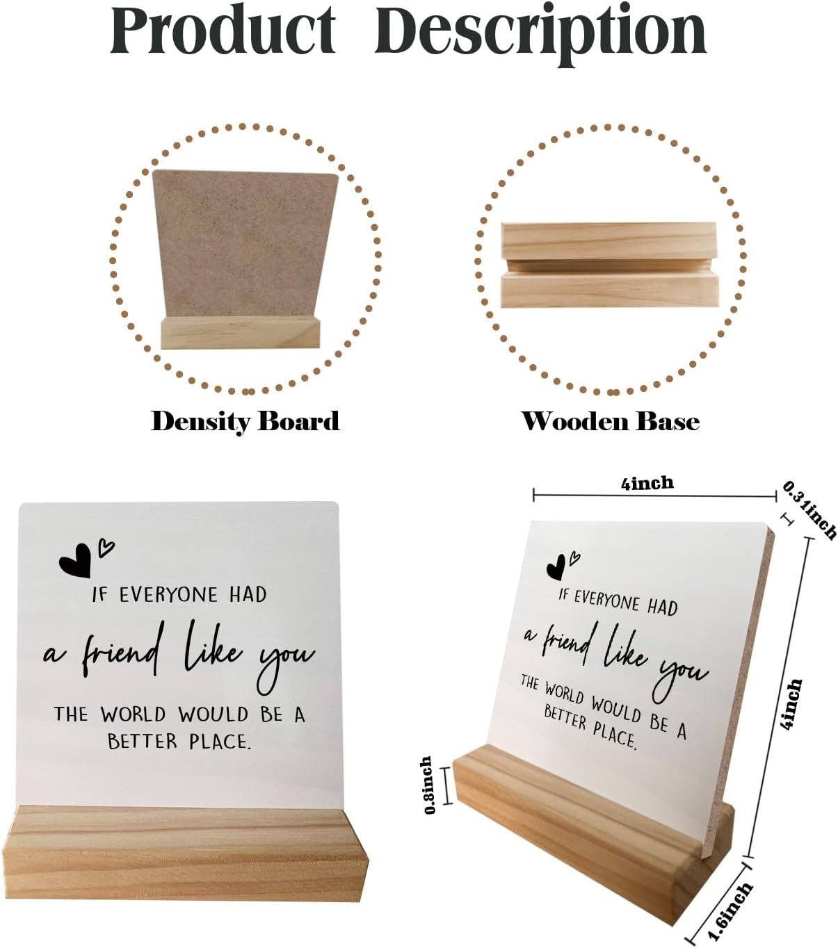 Best Home Decor - Friendship Gifts for Women: Unique Sentimental Gifts for Bestie BFFs - 'If everyone Had a Friend like You' Wood Plaque Sign Review