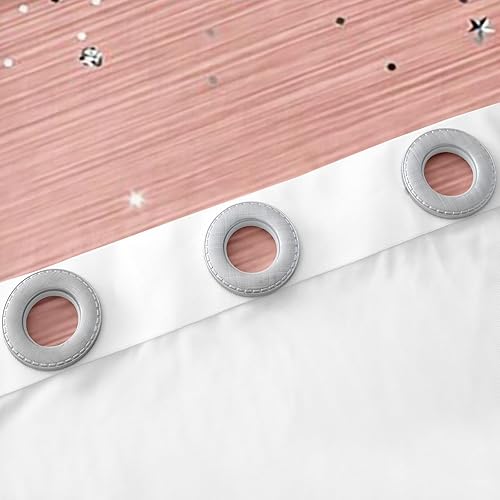 Miniatura 6 de Cortinas femeninas de la Torre Eiffel de 42 x 84 pulgadas, cortinas opacas con purpurina para mujer, cortinas románticas de diamante degradado rosa