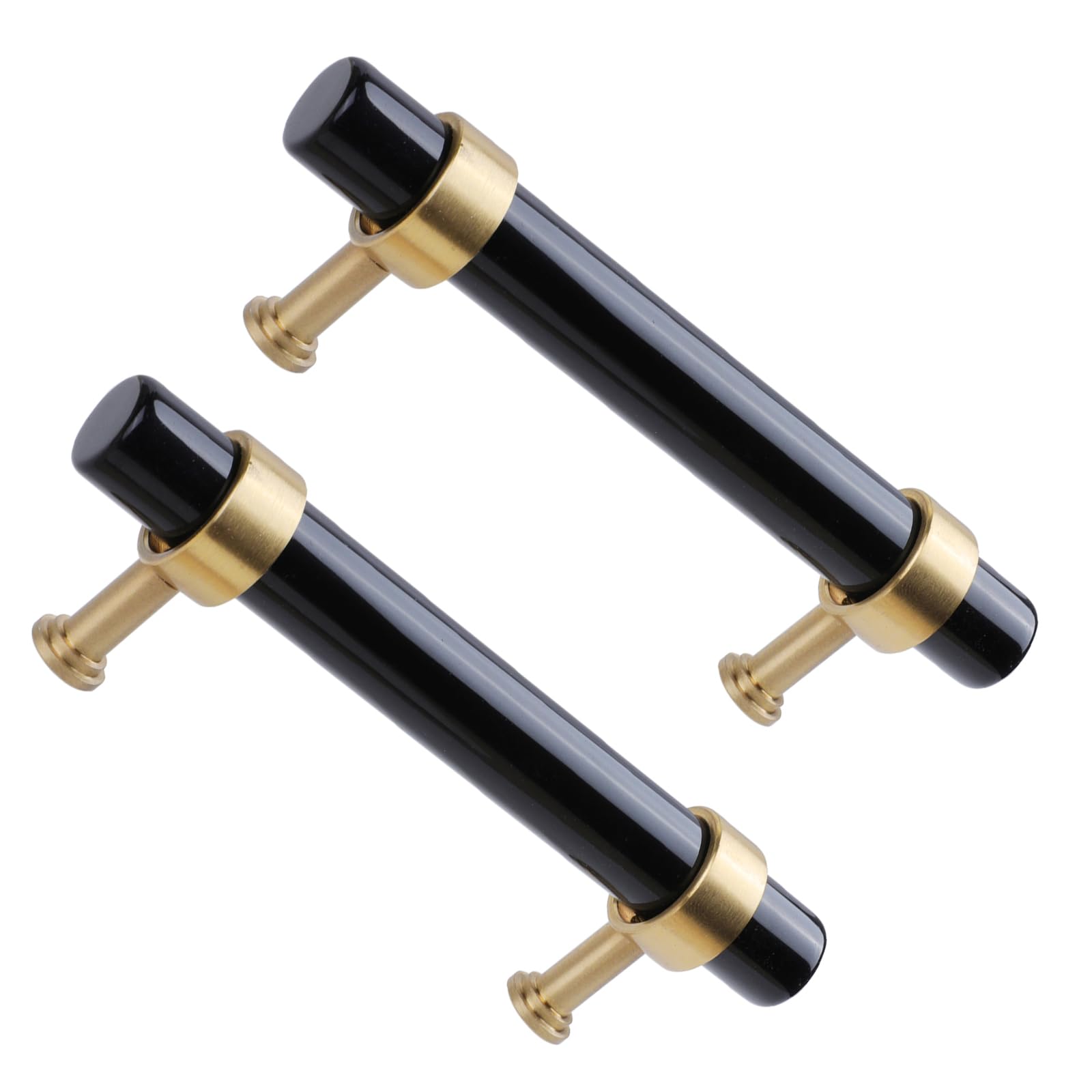 KYEYGWO 2 Pcs Natural Black Obsidian Crystal Cabinet Knobs with Screws