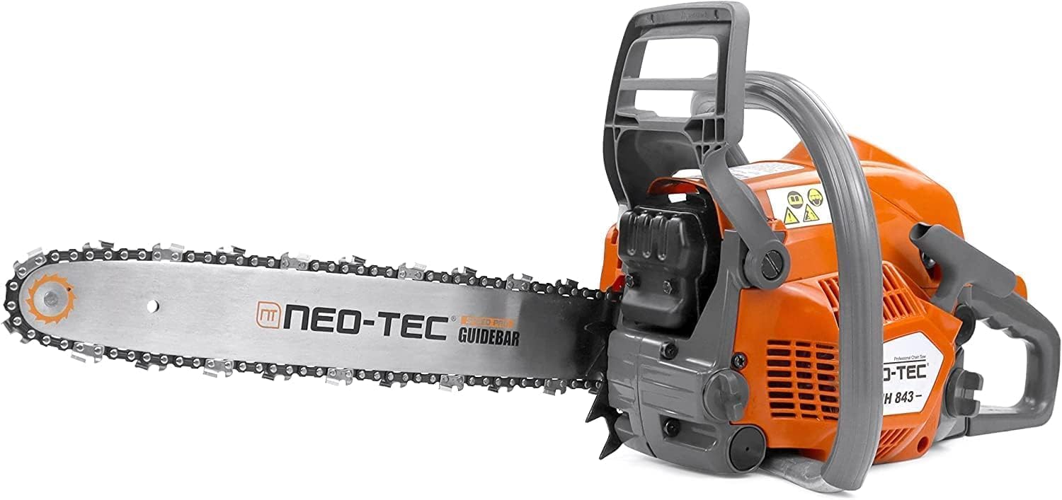 43cc Gas Chainsaw, NH843 Powerhead with 16 Inch Guide Bar and Chain, Power Chain Saw 2.95HP 2,2KW 16" Gasoline Chainsaws