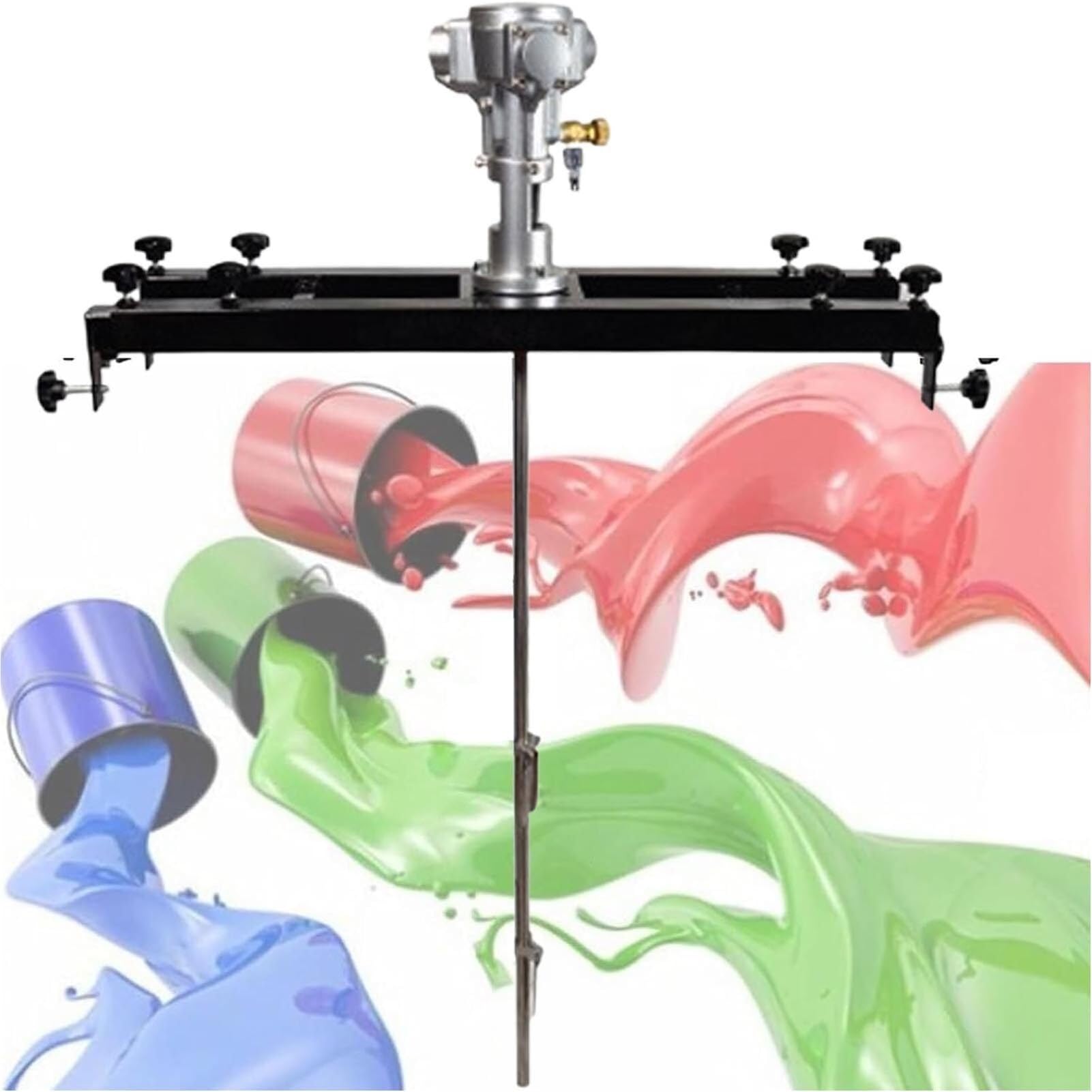 TGBHM 1000l Air Agitator Paint MixerPneumatic AgitatorLiquid Paint Mixer-Folding Propeller/Speed: 0-2500rpm/Retractable Fixing Knob for Ink Dissolving Agitator,Black