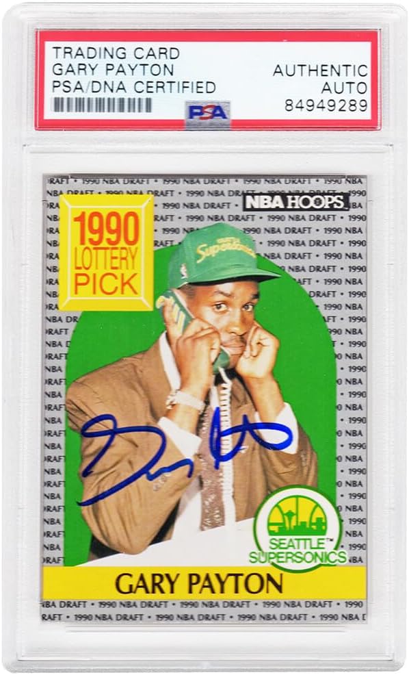 Gary Payton Signed Supersonics 1990 NBA Hoops Rookie Basketball Card #391 - (PSA/DNA Encapsulated)