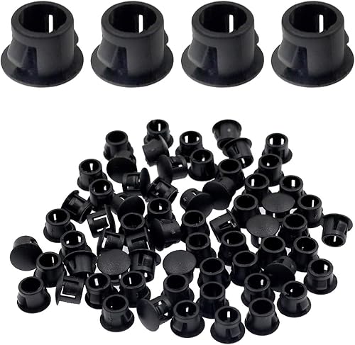Qjaiune 60 tapones de plástico de 0.315 in (516 pulgadas), tapas de extremo de tubería de color negro con cierre a presión para tubos de esgrima de