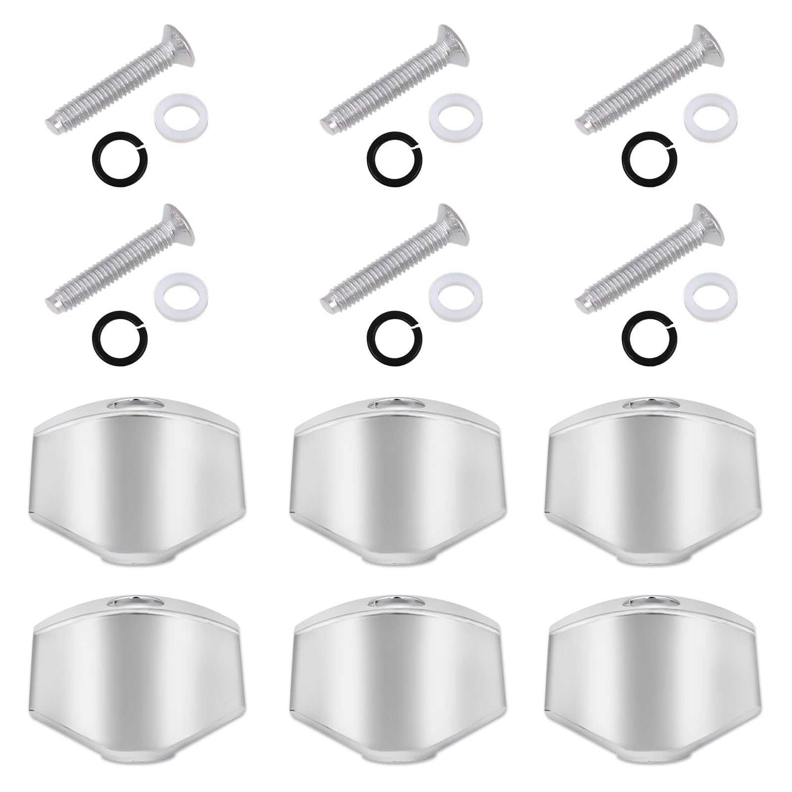 6PCS Guitar Tuning Pegs Acoustic Guitar Metal Small Square Shape Acoustic Guitar Tuning Pegs Buttons Tuners Machine Handle Replacement Buttons Tip for Folk Electric and Acoustic Guitar