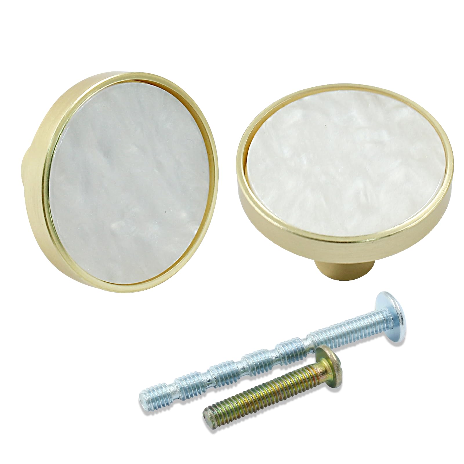 Bonsicoky 6 Pcs Gold Knobs for Dresser Drawers, Round Dresser Cabinet Knobs  Pulls for Kitchen Cabinet Cupboard Door Furniture Decorative, White -  Amazon.com