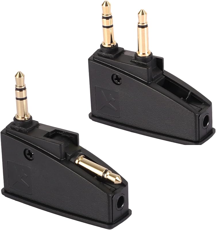 2PCS Airplane Headphone Adapter - 3.5mm Jack for Bose 700 QC 2/3 QC45/35 QC35ii QC15/25/20 NC700 SoundLink SoundLinkII AE2/2i/2W & More - Compatible with Most in-Flight Entertainment Systems