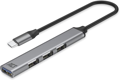 ACT USB C Hub 3.0, 4 Ports (1x 3.0 und 3x 2.0), Mehrfachstecker, Aluminum Gehäus