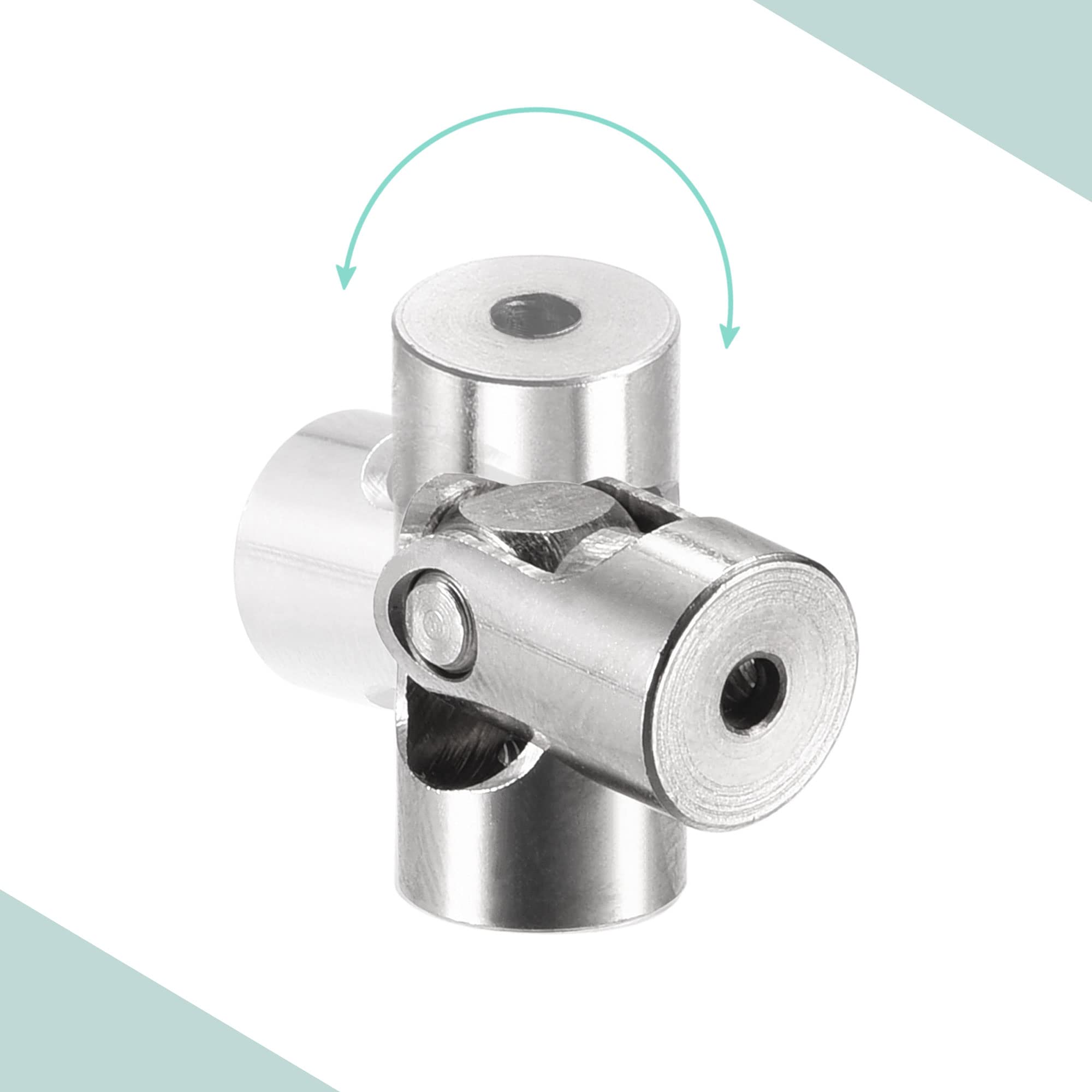 sourcing map 2mm à 2mm Diamètre Interne Accouplement Arbre Rotatif Joint Universel Coupleur L18 x D8 avec Vis et Clé pour RC Modèle Paquet 5
