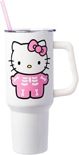 Silver Buffalo Sanrio Hello Kitty Skeleton, Stainless Steel Tumbler, 40oz