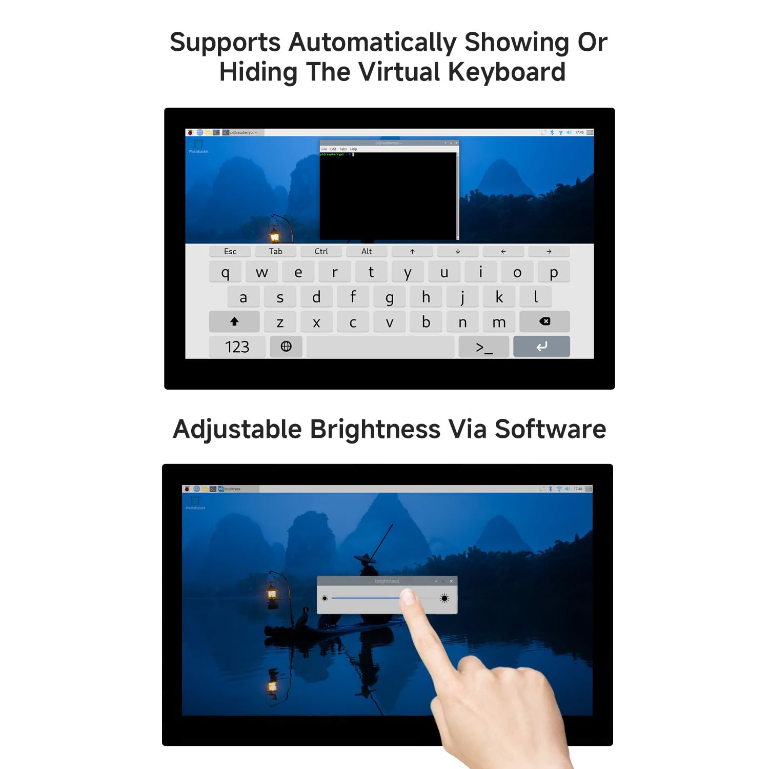 LUCKFOX 13.3-inch IPS Touchscreen Display for Raspberry Pi, 1920x1080 Full HD, 10-Point Capacitive Touch, DSI Interface