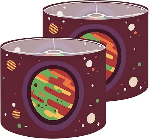 Miniatura 21 de Drum Lamp Shade mid century atom retro 70s vintage Abstract Geometric Circles Lampshade for Floor Lamps Table Lamps Pendant Light 13"x10"