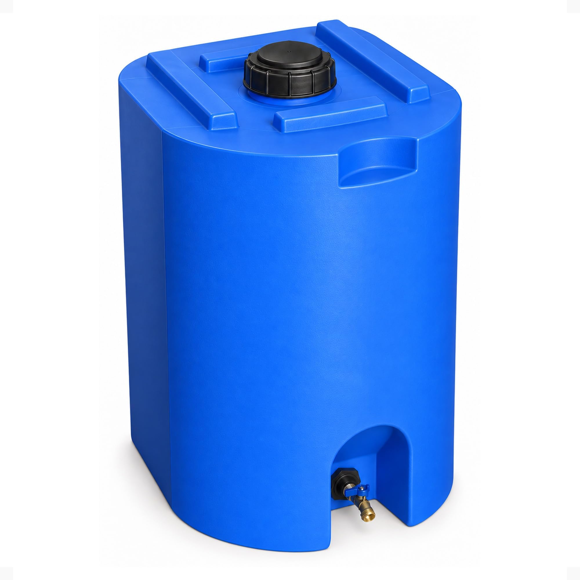 WaterPrepared 55 Gallon Unique Stackable Utility Water Tank, Blue